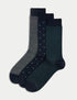 Marks & Spencer "3pk Geometric Egyptian Cotton Rich Socks"